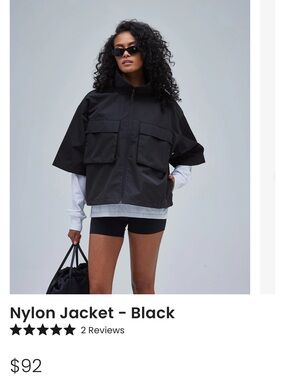 Thirty Years Black Short Sleeve cropped nylon Jacket